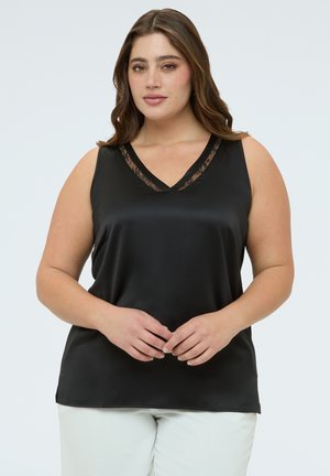 CON SCOLLO V  - Bluse - nero