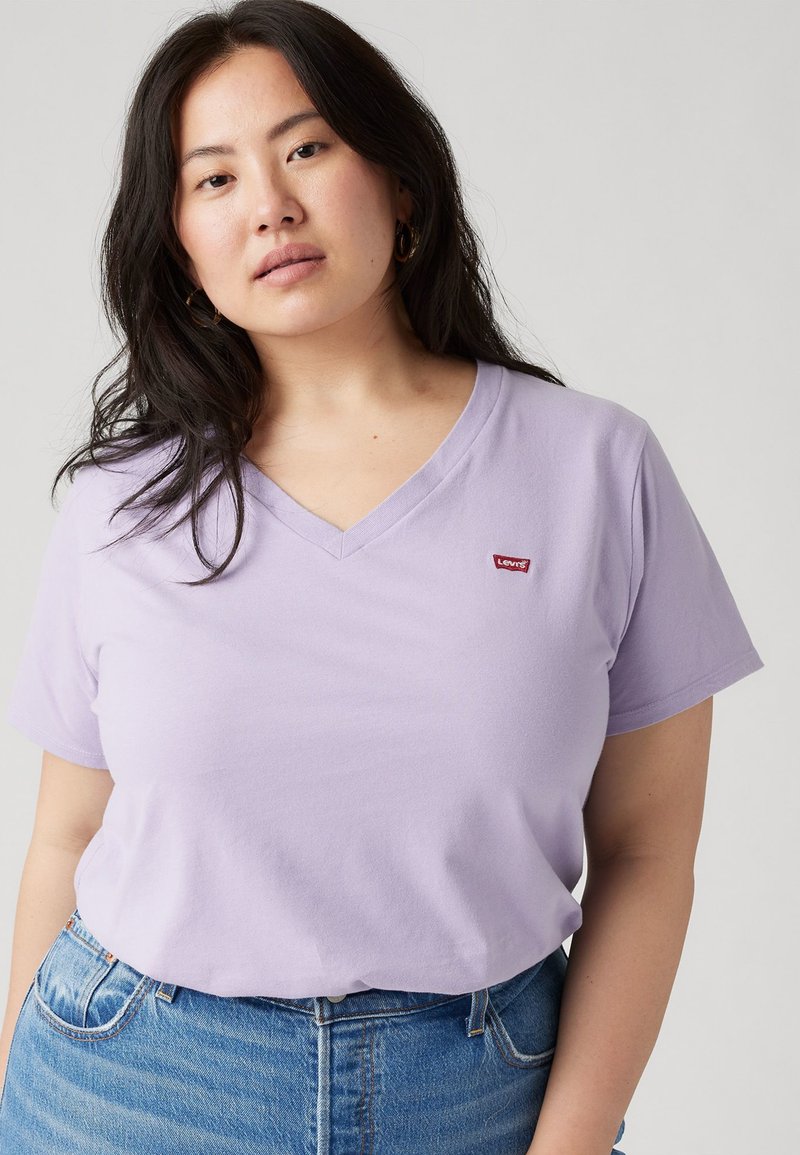 Levi's® Plus PERFECT VNECK TEE - Tricou cu imprimeu - heirloom lilac