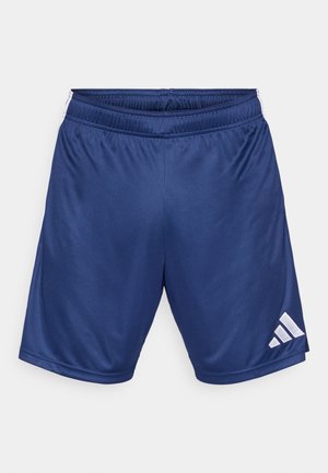 Pantaloncini sportivi blu navy realizzati in tessuto liscio e leggero. Presentano una cintura elastica e un logo bianco sul bordo sinistro.
