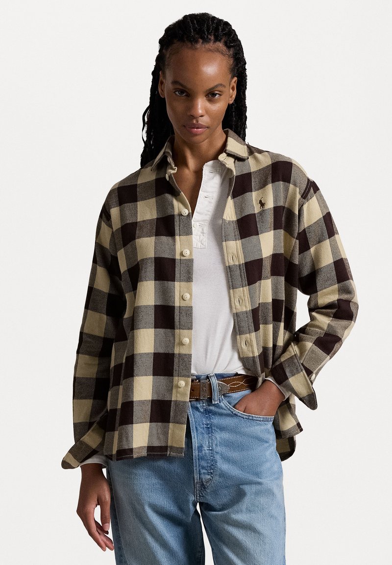 Polo Ralph Lauren RELAXED FIT PLAID COTTON SHIRT - Πουκαμίσα με κουμπιά - tan/brown