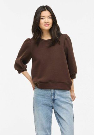 VILA SWEATSHIRT VIVERA 3/4 SLEEVED - Sweatshirt - coffee bean