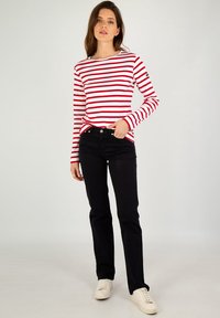 Armor lux CROZON MARINIÈRE - Langærmet T-shirt - blanc/braise