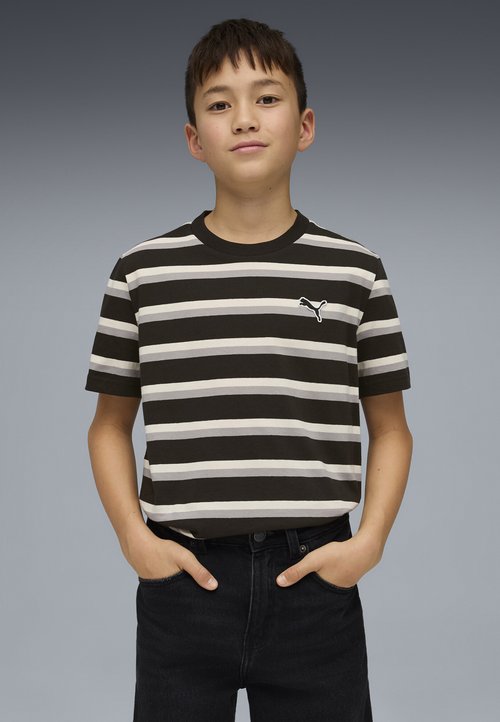 PUMA Camiseta Casual de Niño ESS ELEVATED Striped Negro — photo 2