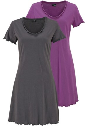 LASCANA 2 PACK - Nightie - lila+anthrazit