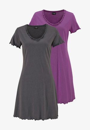 LASCANA 2 PACK - Nightie - lila+anthrazit