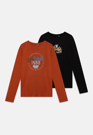 NKMVICTOR 2 PACK - Langærmet T-shirt - baked clay/black