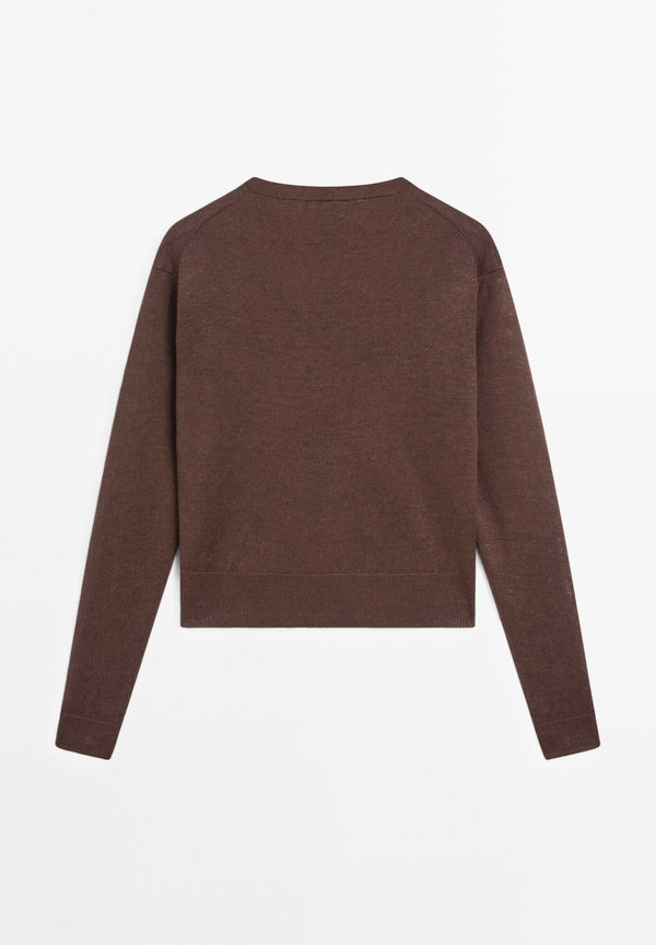 CREW NECK - Jumper - mottled bordeaux2