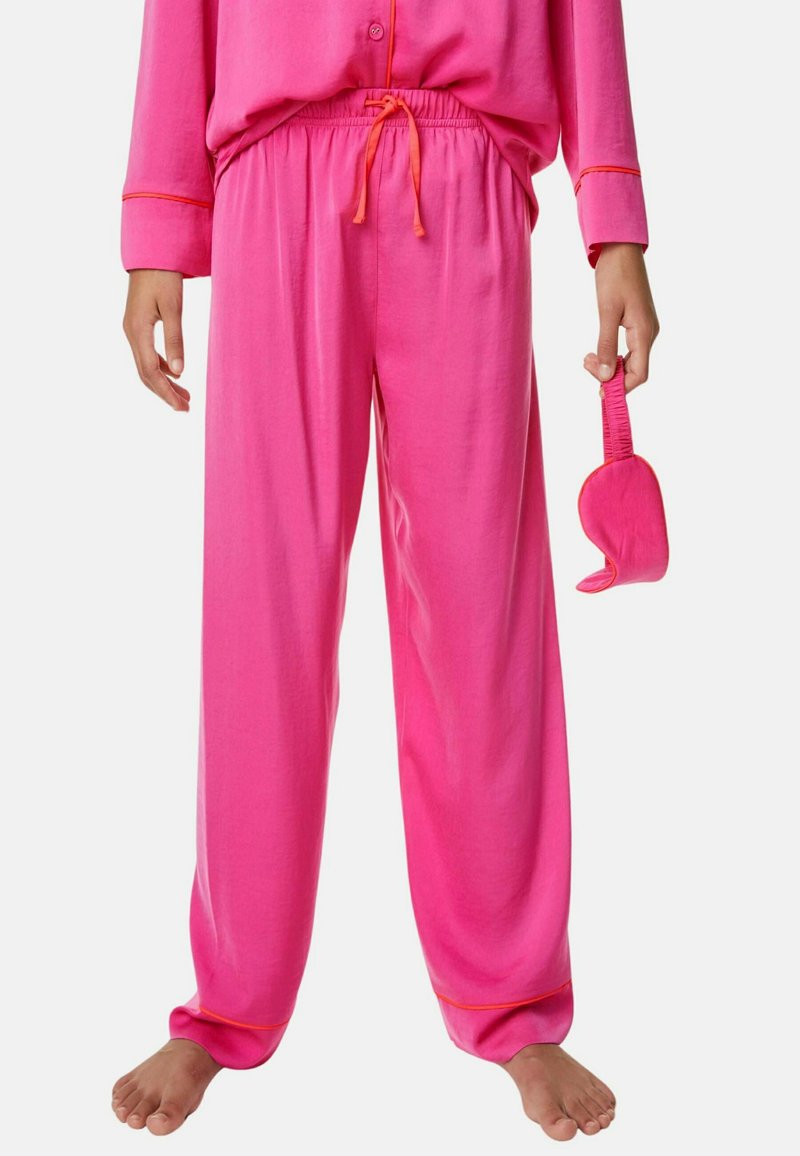 Marks & Spencer SATIN PYJAMAS WITH EYE MASK Nachtwäsche Set pink