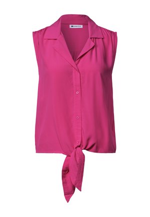 Street One, BLUSENTOP MIT BOWLING-KRAGEN UND KNOTEN - Button-down blouse - magenta dream