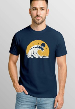WELLE MARITIM MEER SURFING GRAFIK SOMMER - T-Shirt print - navy