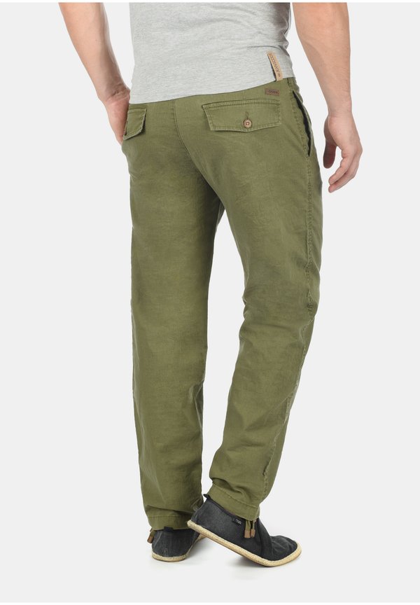 IDIVES LINEN MIX - Trousers - dark olive2