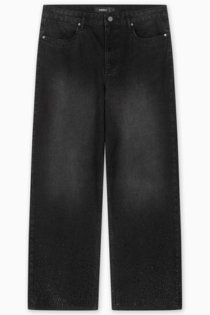FAVELA RHINESTONE UNISEX - Loose Jeans - denim black