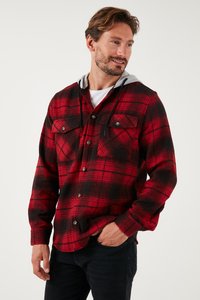 Buratti PLAID PATTERNED DOUBLE POCKET HOODED WINTER - Giacca da mezza stagione - red black