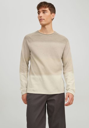 Jack & Jones JJEHILL CREW NECK NOOS - Vesta - oatmeal