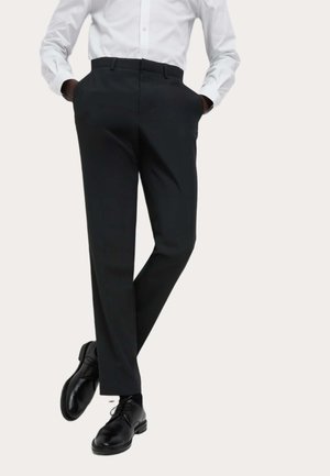 SLIM FIT - Kostymbyxor - black
