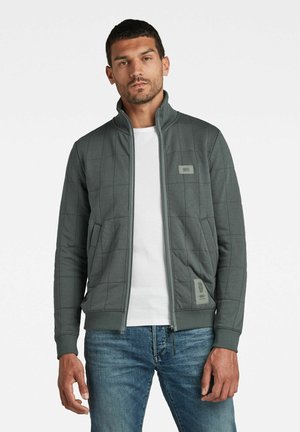 SQUARE QUILTED ZIP THROUGH - Cardigan - graphite