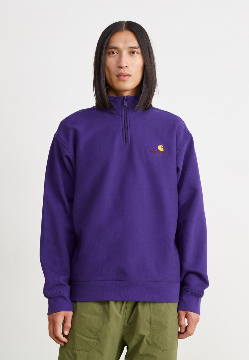 Carhartt WIP HALF ZIP AMERICAN SCRIPT - Sweatshirt - aura