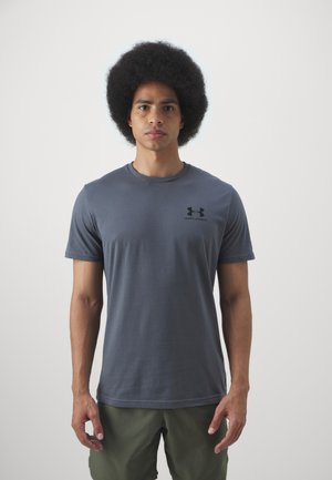 Under Armour LEFT CHEST LOGO - Sports T-shirts - castlerock/black