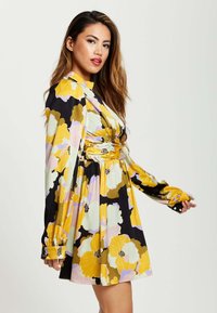 Liquorish EARTH TONE FLORAL PRINT  - Day dress - yellow