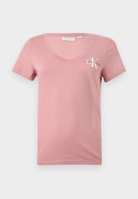 MONOLOGO V NECK TEE - Tricou cu imprimeu - rose dusk