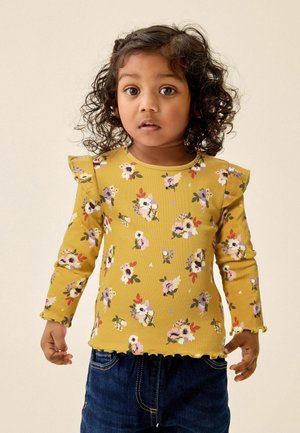 Next, REGULAR FIT - RIBBED LONG SLEEVE TOP - Long sleeved top - green pink floral