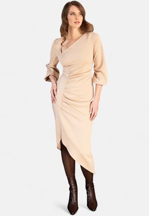 RUCHED MIDI - Vestito casual - latte