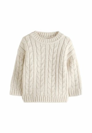 Next, CABLE KNIT CREW NECK JUMPER - Striktrøje - neutral cream