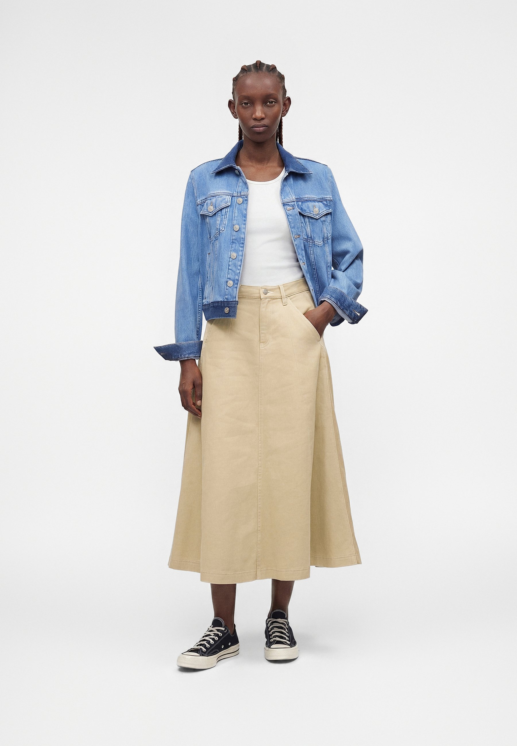 Lee WORKER - A-line skirt - khaki - Zalando.ie