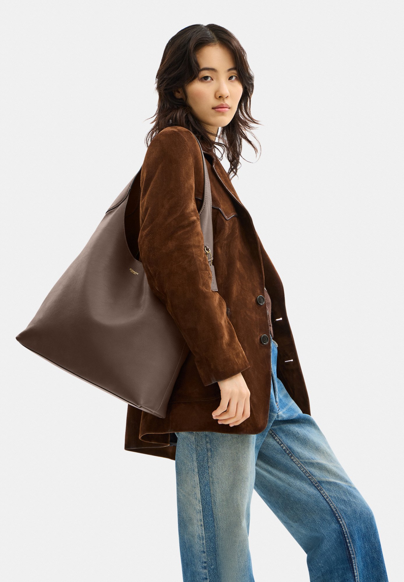 COACH BROOKLYN SHOULDER BAG 39 - Tote bag - dark stone/stone 