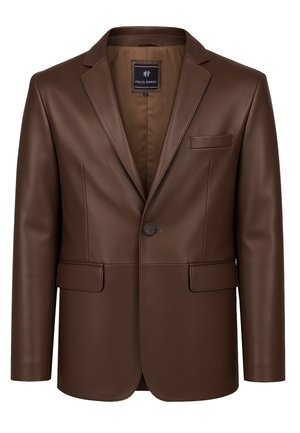 BUTTONED - Lederjacke - brown