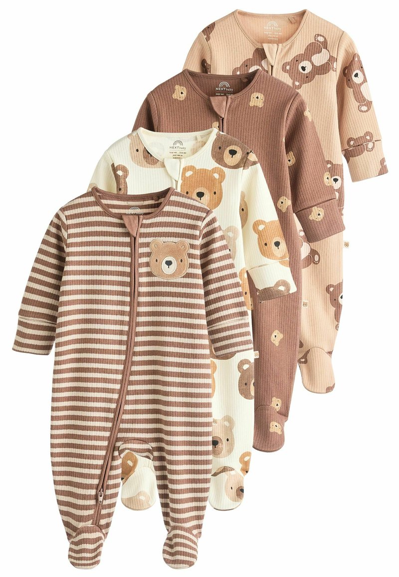 Next ZIPPED 4 PACK - REGULAR FIT - Strampler - tan brown bear