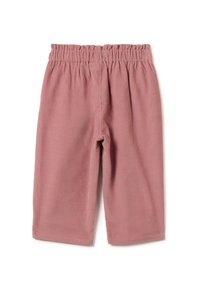 Roze corduroy korte broek met een elastische tailleband. Kenmerkt zich door een zachte textuur en een rechte snit, die net boven de knie eindigt.