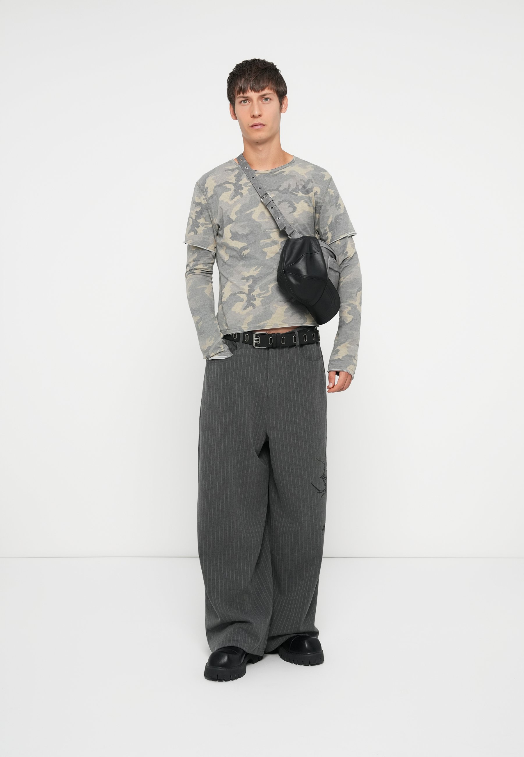 Jaded London GOTHIC PINSTRIPE GOLIATH TROUSERS - Trousers - grey
