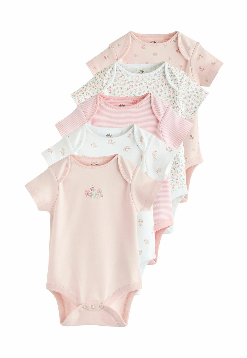 Next - SHORT SLEEVE 5 PACK REGULAR FIT - Glaustinukė - pink bunny, Padidinti