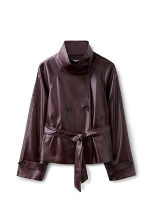 Stradivarius, HIGH NECK TRENCH COAT 01712855 - Veste en similicuir - purple
