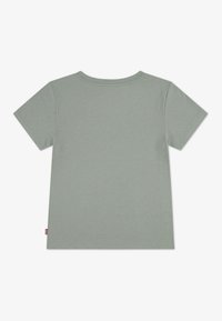 T-skjorte med rund hals og korte ermer i lys grønn bomull. Glatt tekstur med rene kanter og en liten logoetikett på venstre side.