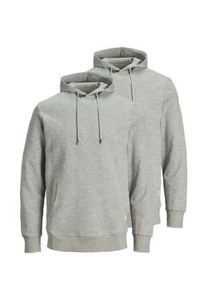 2ER PACK BASIC - Kapuzenpullover - light grey melange