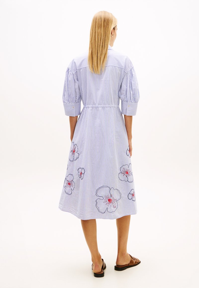 white off the shoulder tea length dress Amoris by Ladivine T822W - Tea Length Mikado A-Line Dress