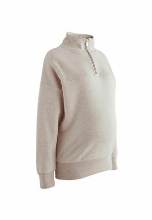 MATERNITY QUATER ZIP   - REGULAR FIT - Bluză de molton - neutral