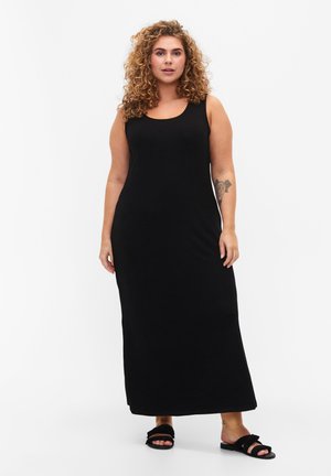 Zizzi ÄRMELLOSES  - Strickkleid - black