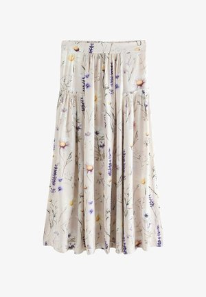 Next REGULAR FIT - LIGHTWEIGHT - Plisirano krilo - ecru floral