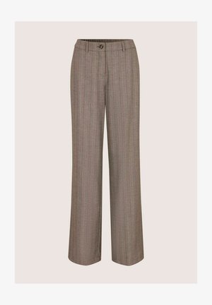 MADELEINE, MADELEINE HOSE WIDE-LEG-HOSE MIT NADELSTREIFEN - Broek - dark taupe cappuccino multicolor