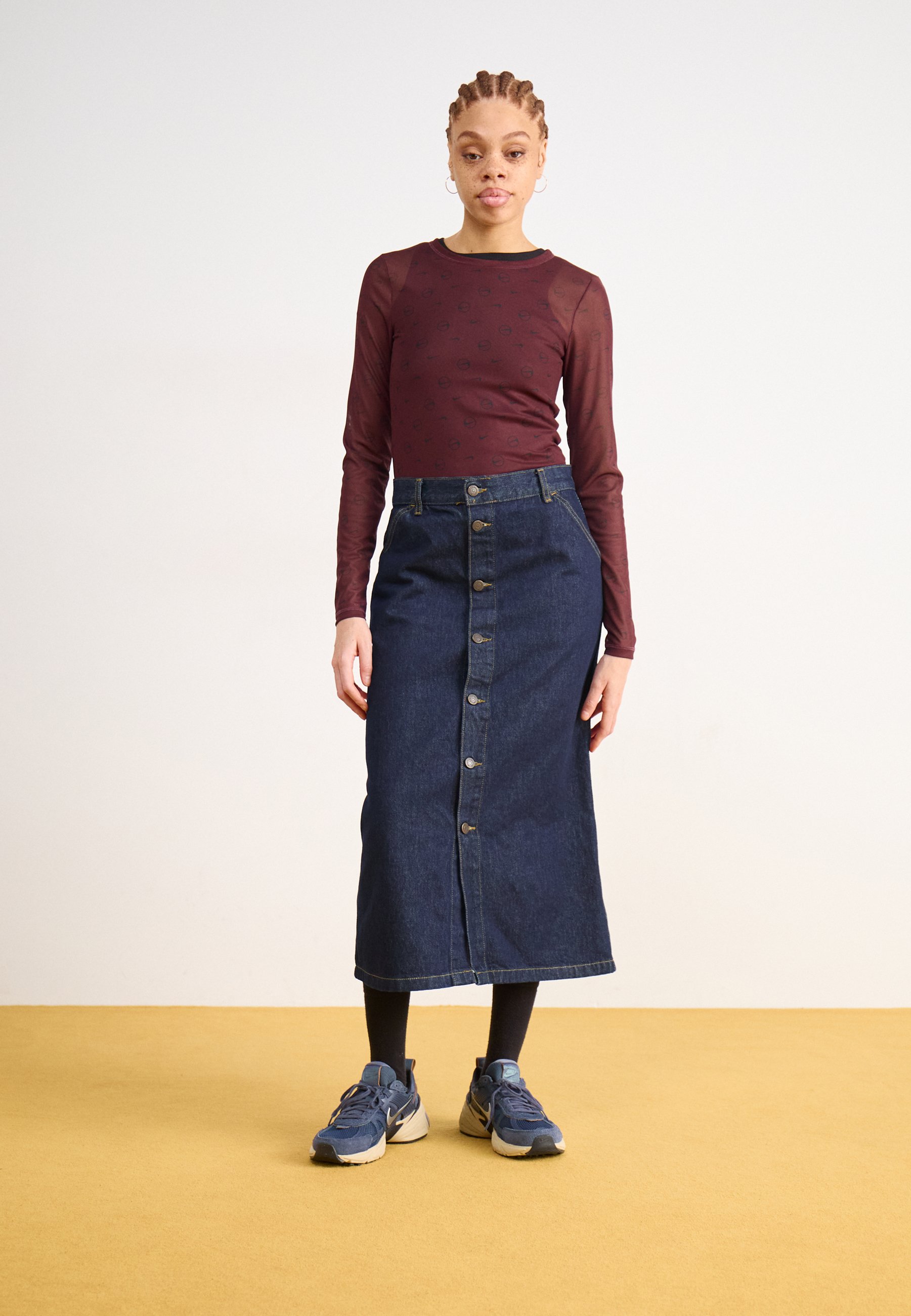 nike sheer long sleeve top