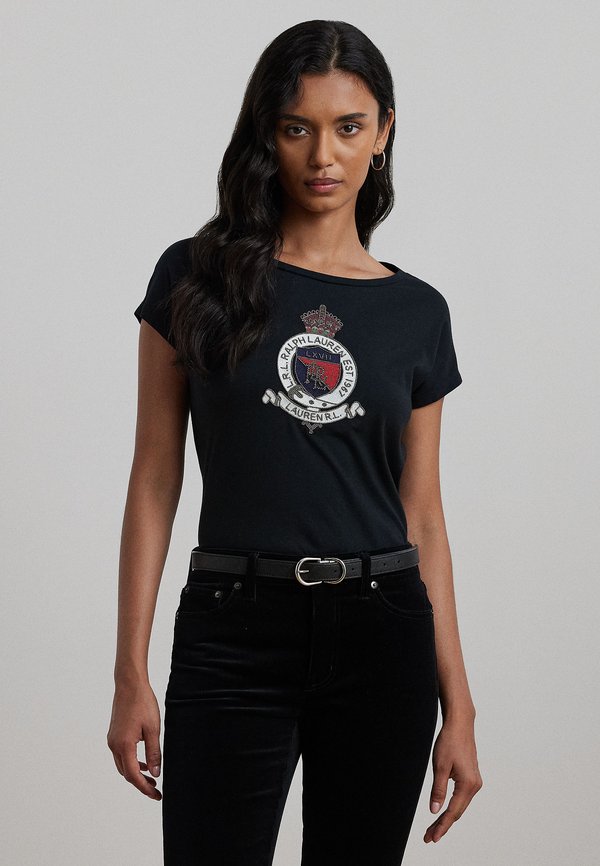 BEADED CREST COTTON JERSEY TEE - Print T-shirt