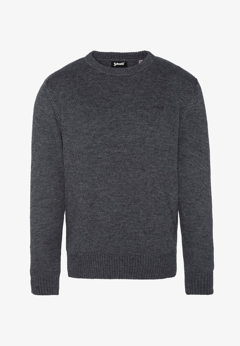 Schott PULL COL ROND - Strickpullover - anthracite
