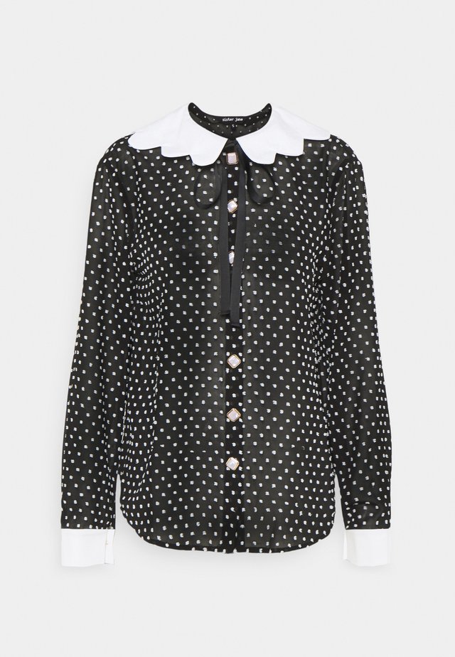 DOUBLE LOOP BOW SHIRT - Blouse - black