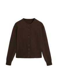 BUTTONED WITH CREW NECK - Kardigan - dark brown