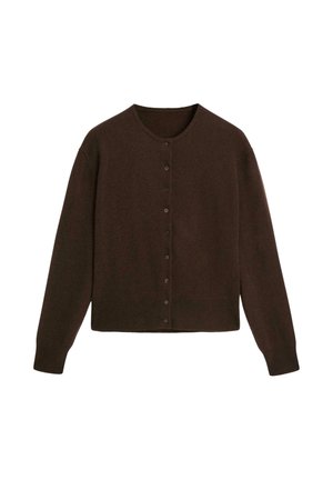 Massimo Dutti BUTTONED WITH CREW NECK - Vest - dark brown