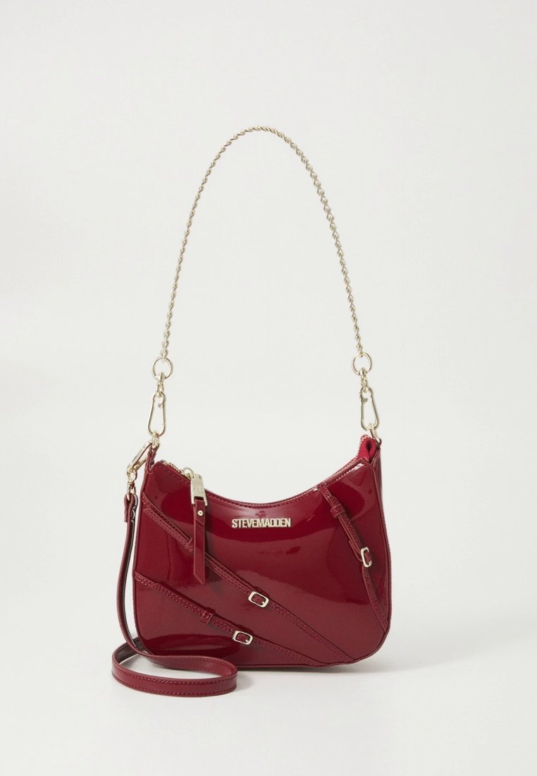 Steve Madden Bzippy Portafoglio Da Polso Con Cerniera, In Ecopelle Saffiano, Rosso Chevy, Con 15 Slot Per Carte E Clip Rimovibile