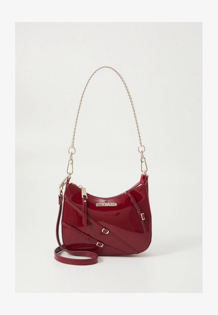 Steve Madden Bzippy Portafoglio Da Polso Con Cerniera, In Ecopelle Saffiano, Rosso Chevy, Con 15 Slot Per Carte E Clip Rimovibile